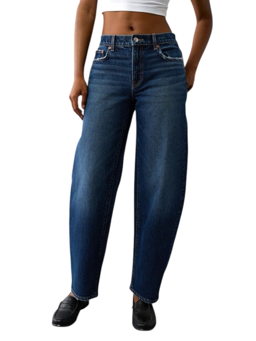 American Eagle Stretch Barrel Jean Women’s size 000 in Dark Wash
